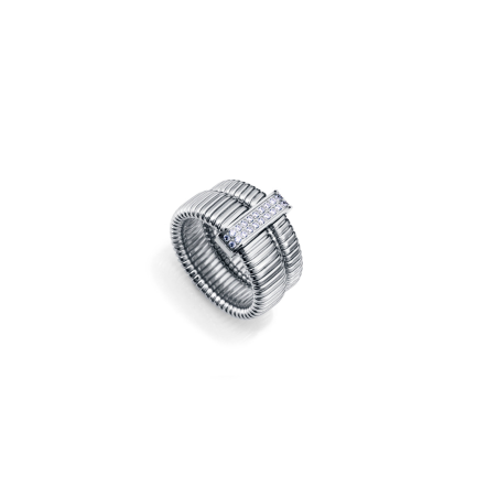 Anillo Viceroy doble de acero colección Laura Escanes tubogas 75392A01
