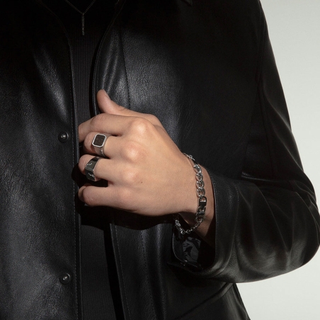 Anillo Viceroy de hombre de acero tipo sello 75376A02