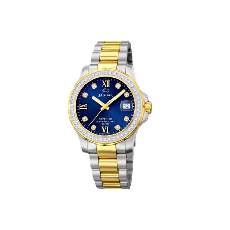 Reloj Suizo Jaguar Executive Dame esfera azul correa bicolor J893/2