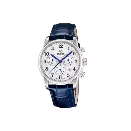 Reloj Suizo Jaguar hombre Acamar esfera plateada correa piel chronographe hombre J968/4