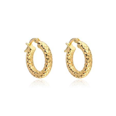 Aros Plata primera ley baño Oro 18k 20mm "Maybe"