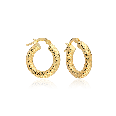 Aros Plata primera ley baño Oro 18k 20mm "Maybe"