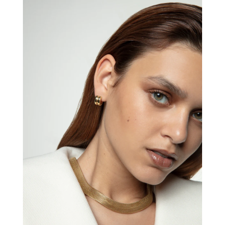 Pendientes Viceroy de mujer de acero Ip dorado de aro abierto 14195E01012