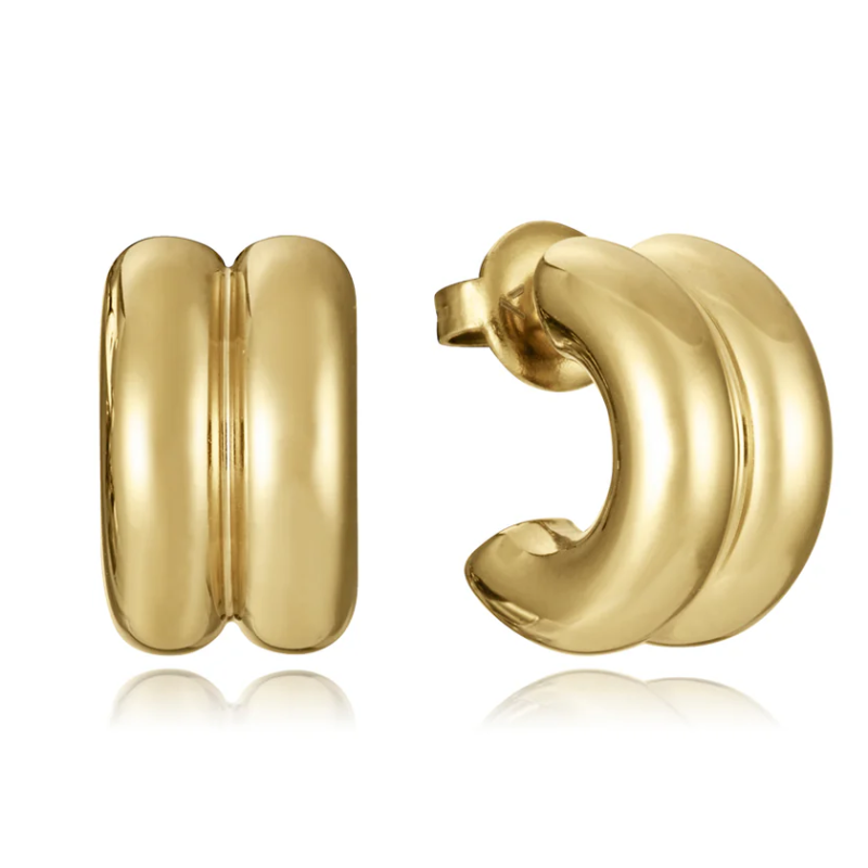 Pendientes Viceroy de mujer de acero Ip dorado de aro abierto 14195E01012