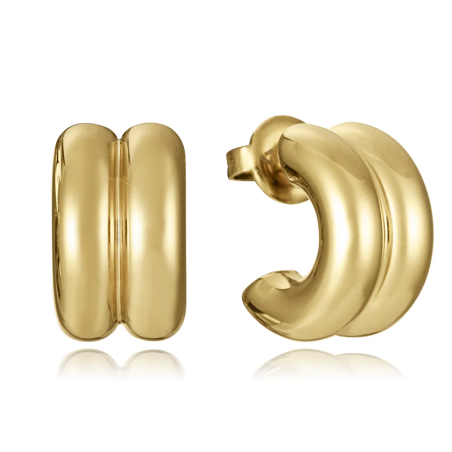 Pendientes Viceroy de mujer de acero Ip dorado de aro abierto 14195E01012