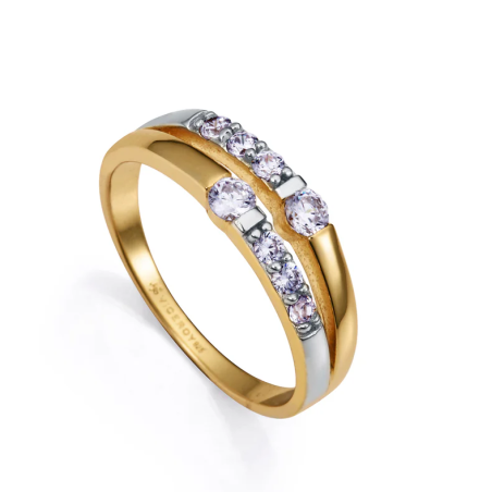 Anillo Viceroy plata de primera ley con baño de oro y rodio con circonitas 9136A01