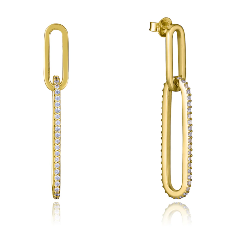 Pendientes Viceroy de plata de primera ley con baño de oro colgante óvalo 9137E100-30