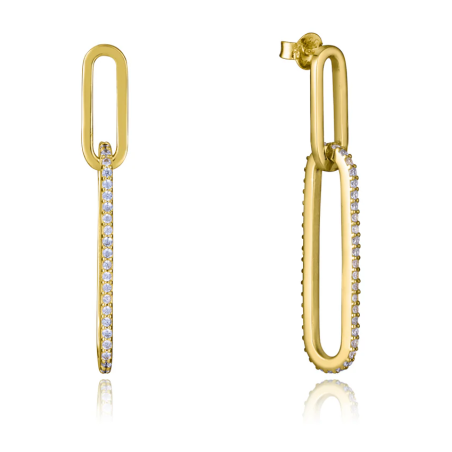 Pendientes Viceroy de plata de primera ley con baño de oro colgante óvalo 9137E100-30