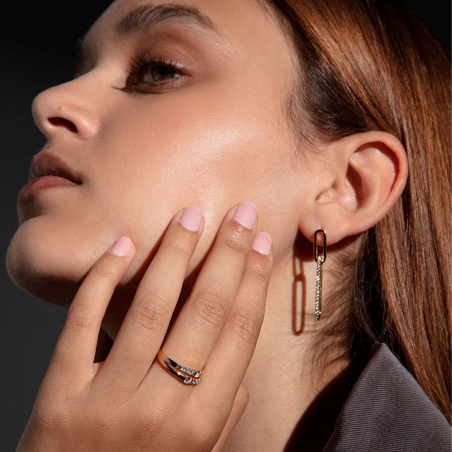 Pendientes Viceroy de plata de primera ley con baño de oro colgante óvalo 9137E100-30