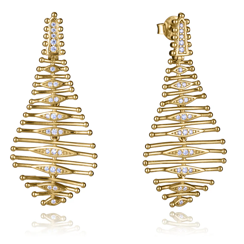 Pendientes Viceroy de plata de primera ley con baño de oro forma de hoja 2318E100-30