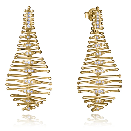 Pendientes Viceroy de plata de primera ley con baño de oro forma de hoja 2318E100-30