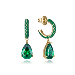 Pendientes Viceroy de plata de primera ley con baño de oro y aro abierto 15122E100-32