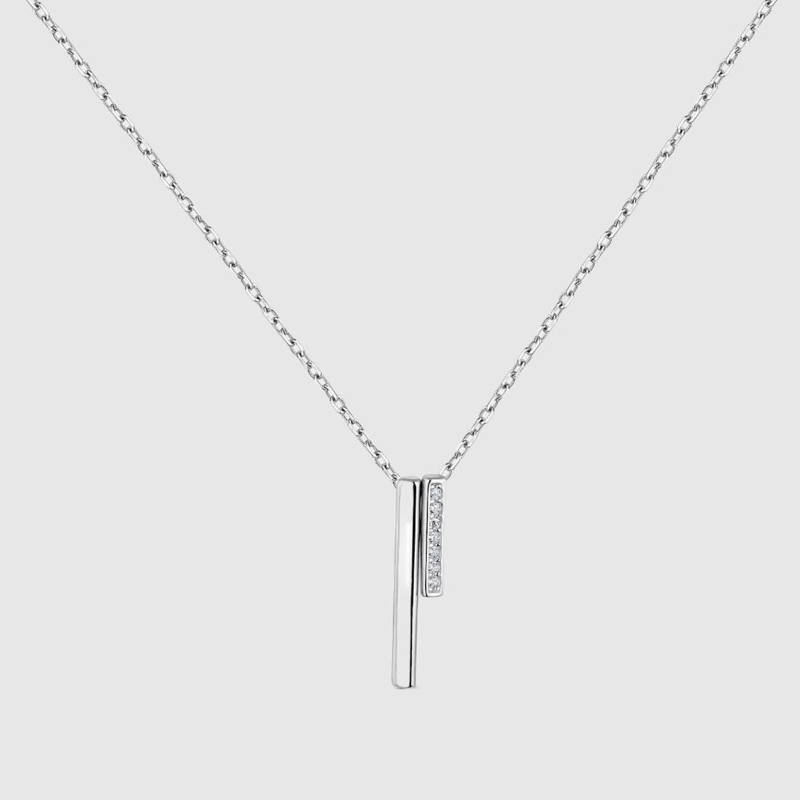 Collar Itemporality de plata alargado SKU SNL-101-150-UU