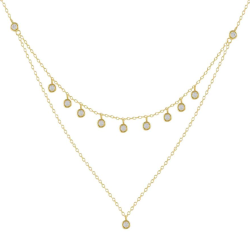 Collar Itemporality doble de plata y circonitas SNL-201-029-UU