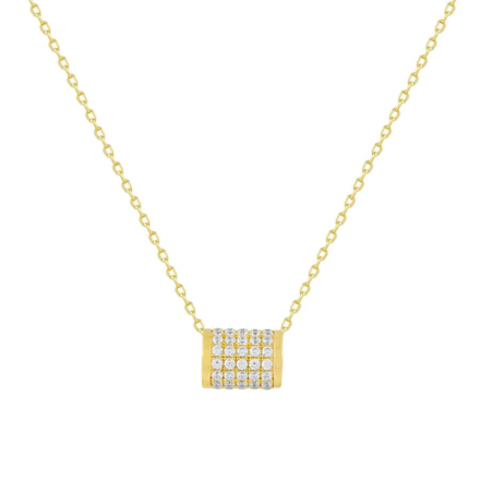 Collar Itemporality de plata bañada en oro y circonitas SNL-201-033-UU