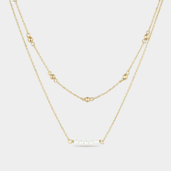 Gargantilla Itemporality cadena doble plata y perla SNL-201-137-UU