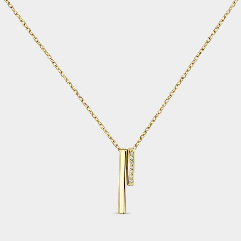 Collar Itemporality de plata baño oro alargado SNL-201-150-UU
