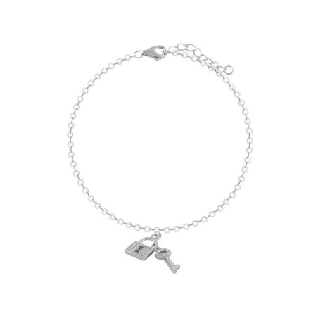 Pulsera Itemporality llave y candado con circonitas SBR-101-007-UU