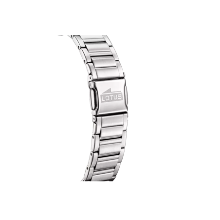 Reloj Lotus esfera cuadrada blanca correa plateada  mujer 18967/1
