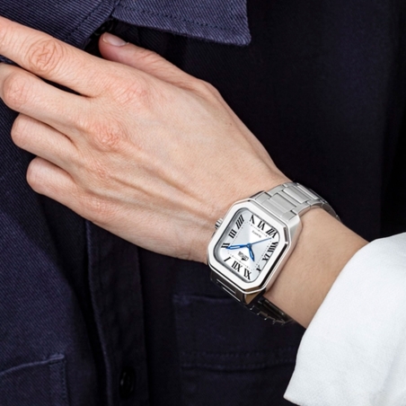 Reloj Lotus esfera cuadrada blanca correa plateada  mujer 18967/1