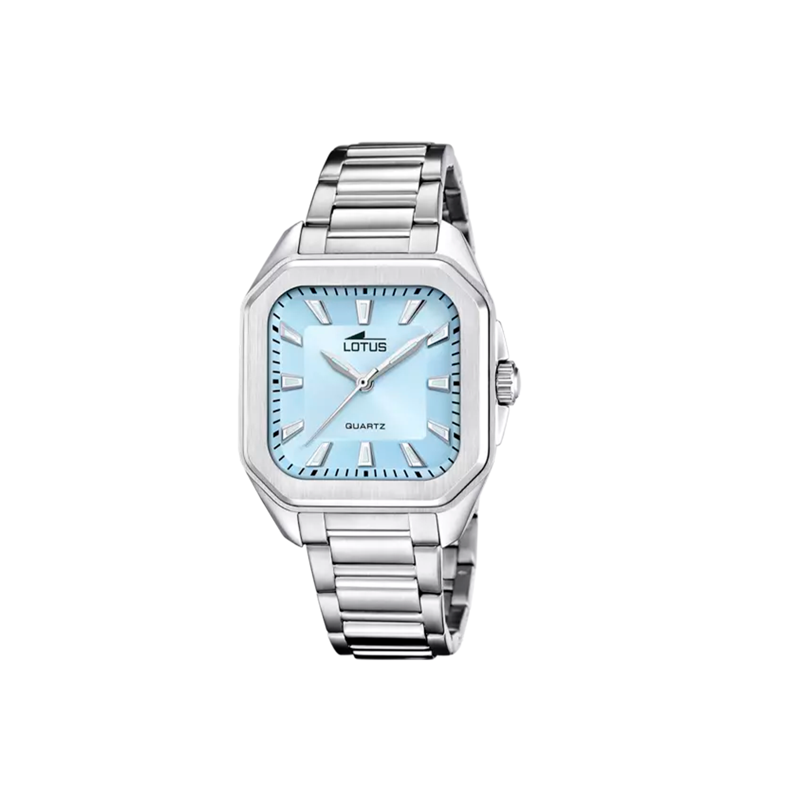 Reloj Lotus esfera cuadrada azul correa plateada mujer 18967/4
