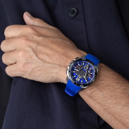 Reloj Lotus Vortex correa caucho y esfera azul hombre 18944/4