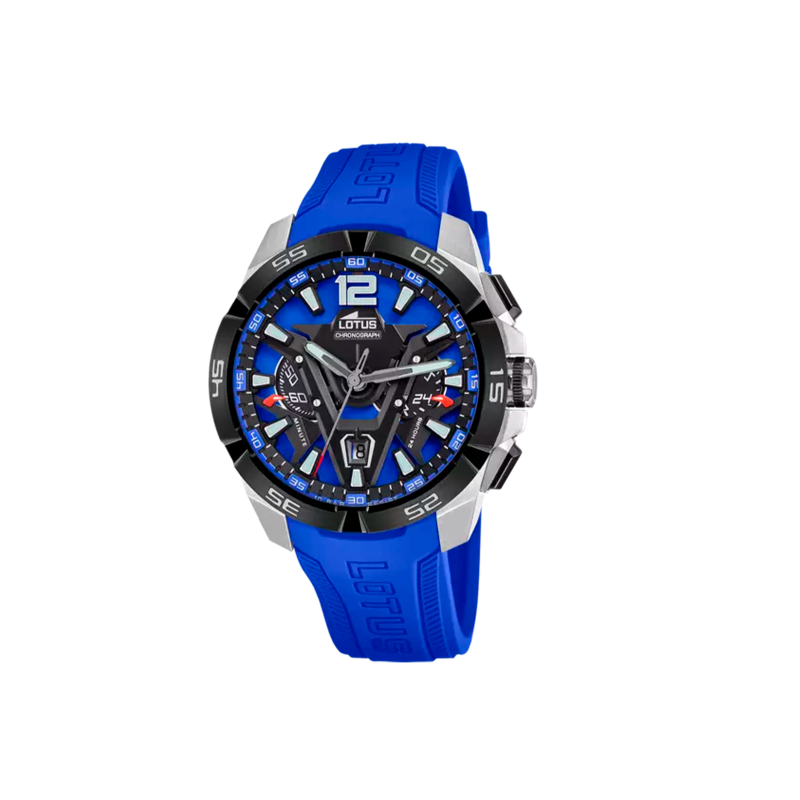 Reloj Lotus Vortex correa caucho y esfera azul hombre 18944/4