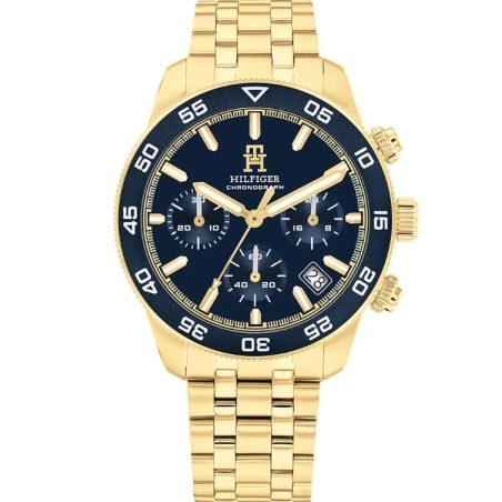 Reloj Tommy Hilfiger acero dorado ip esfera azul 1792158