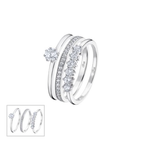 Anillo Lotus silver solitario triple plata circonita mujer LP3510-3/11