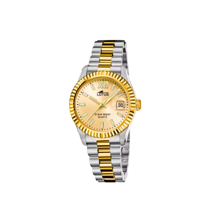 Reloj Lotus Freedom esfera beige correa bicolor acero inoxidable mujer 18931/2