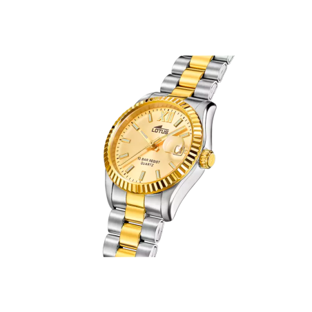 Reloj Lotus Freedom esfera beige correa bicolor acero inoxidable mujer 18931/2