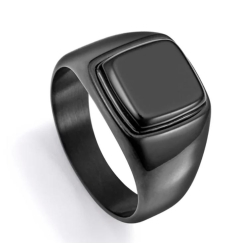 Anillo Viceroy de hombre de acero Ip negro tipo sello 75375A02