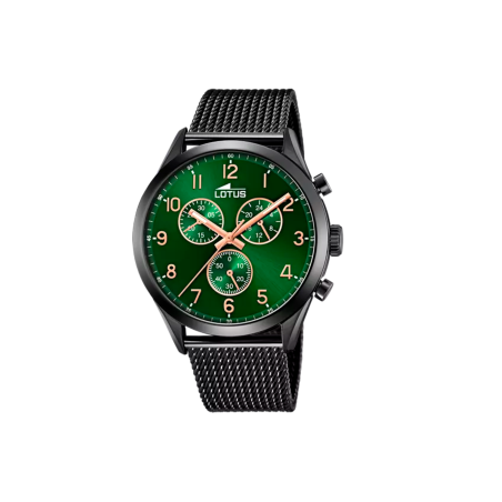 Reloj Lotus Minimalist esfera verde y correa de malla hombre 18639/E