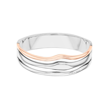 Pulsera Calvin Klein brazalete plateado y rosado 35000649