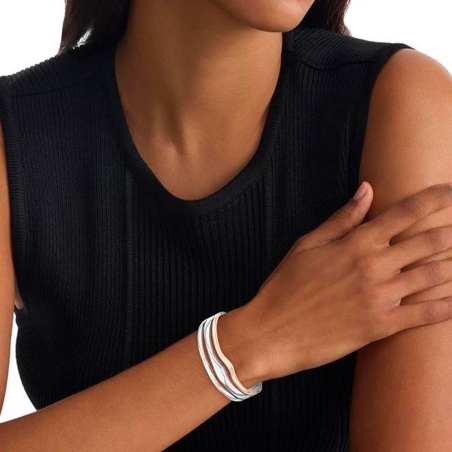 Pulsera Calvin Klein brazalete plateado y rosado 35000649