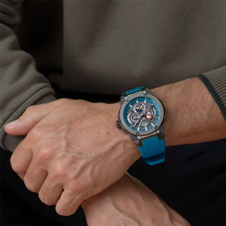 Reloj Lotus Vortex correa caucho y esfera azul hombre 18946/2
