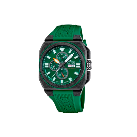 Reloj Lotus correa caucho verde y esfera verde hombre 18976/2