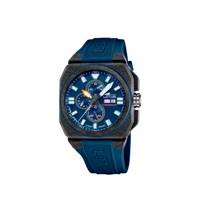 Reloj Lotus Chrono correa caucho y esfera azul hombre 18976/3