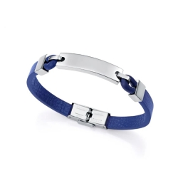 Pulsera Viceroy acero y piel azul 15170P01013