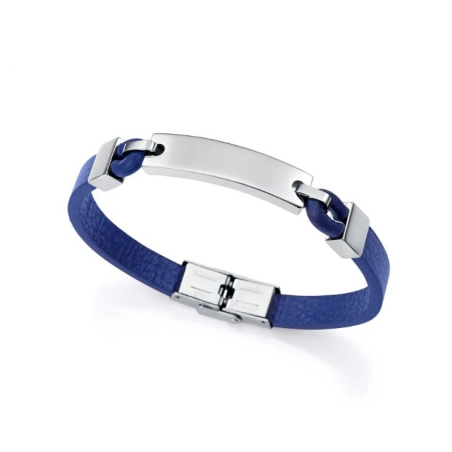 Pulsera Viceroy acero y piel azul 15170P01013