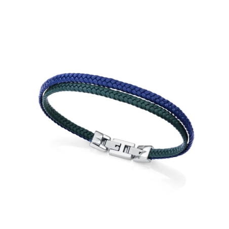 Pulsera Viceroy doble de hombre de acero con piel trenzada 15168P01016