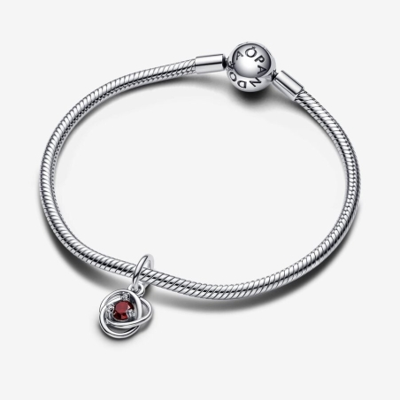 Pandora Charm Colgante Círculo Eternity Rojo 793125C01