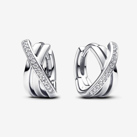 Pendientes Pandora aro Pavé Cruzado 293150C01