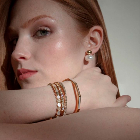 Pulsera Viceroy de mujer de acero Ip dorada rígida 14189P01012