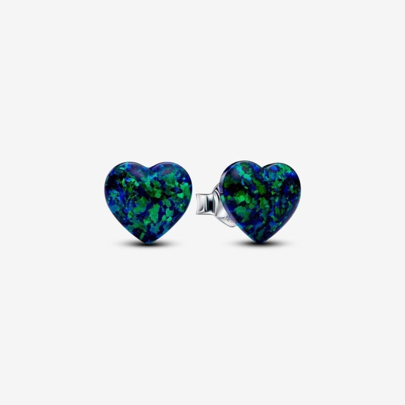 Pendientes Pandora Botón Corazón Opalescente 293356C01