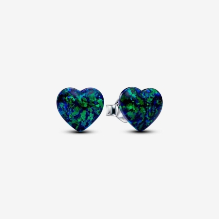 Pendientes Pandora Botón Corazón Opalescente 293356C01