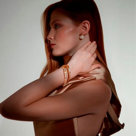 Pulsera Viceroy de mujer de acero Ip dorada rígida 14186P01012
