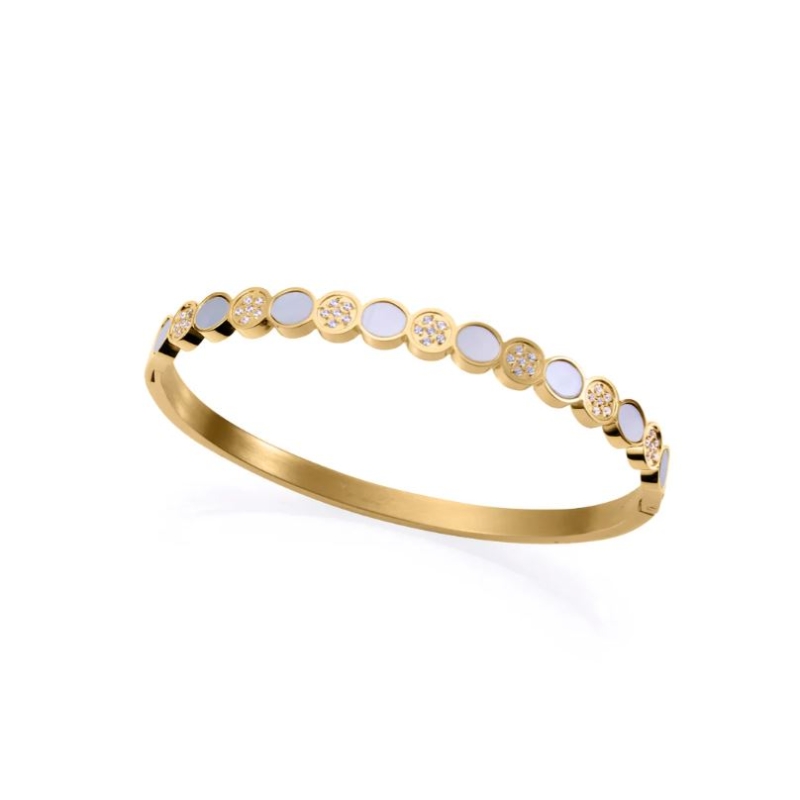 Pulsera Viceroy de mujer de acero Ip dorada rígida 14186P01012