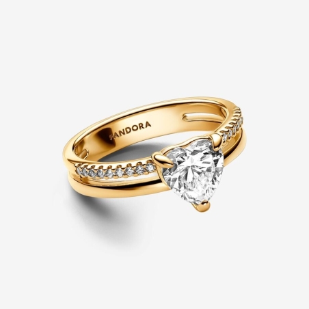 Anillo Pandora Anillo Corazón Doble Banda 163100C01