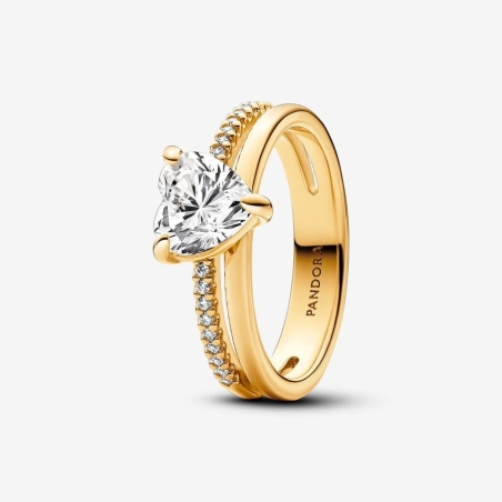 Anillo Pandora Anillo Corazón Doble Banda 163100C01